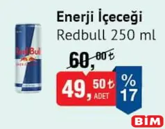 RED BULL ENERJİ İÇECEĞİ 250 ML fiyat ve kampanya bilgisi